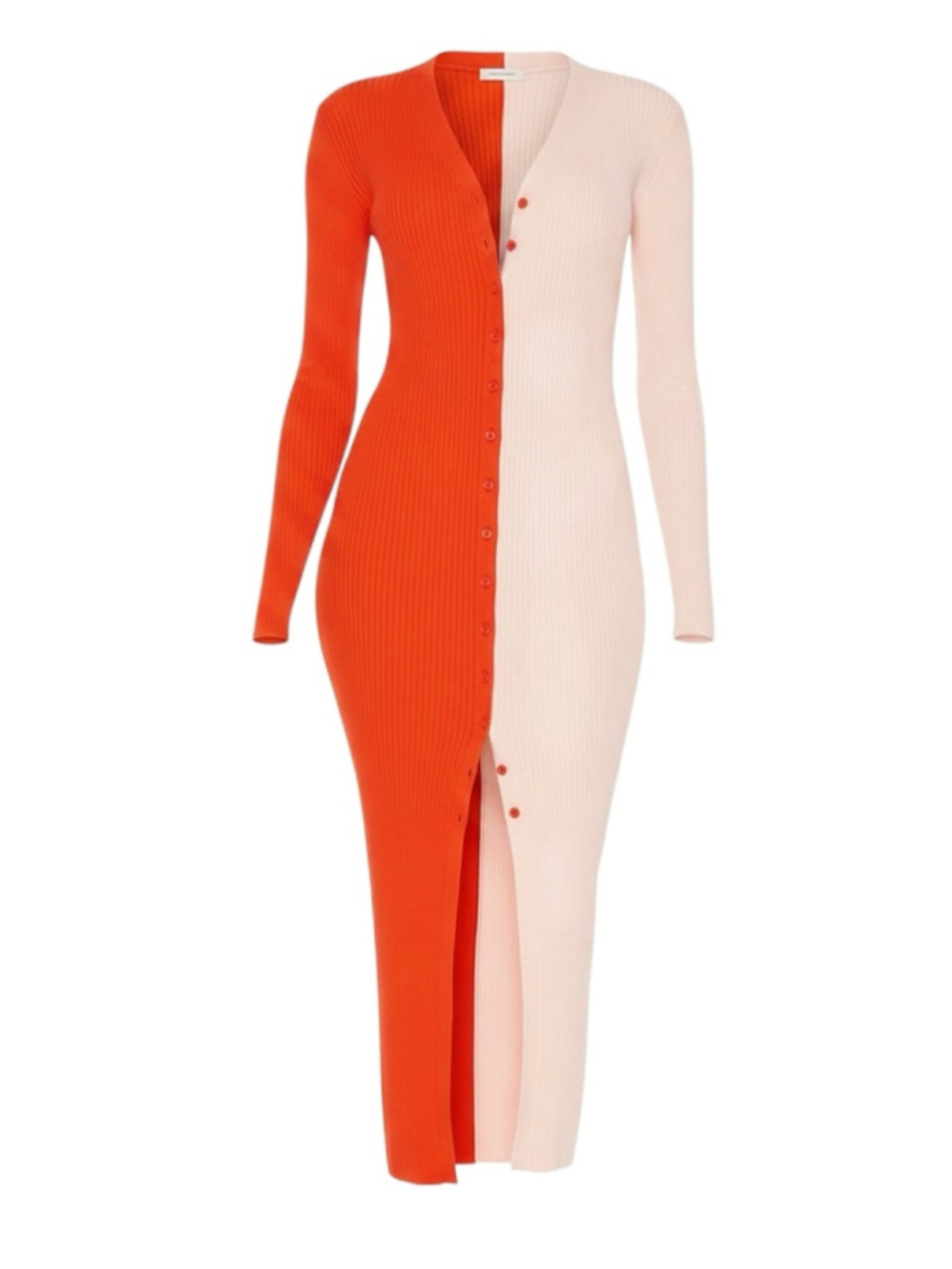 STAUD Shoko Sweater Midi Dress, Persimmon/Rosebud